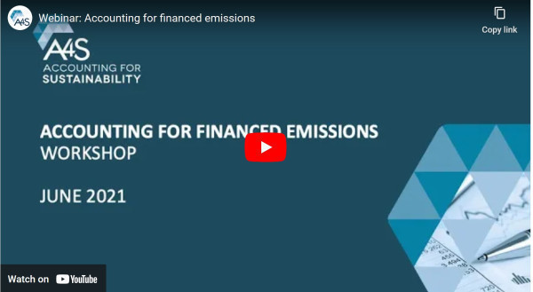 Webinar recording Accounting for financed emissions