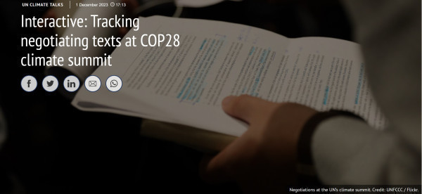 Interactive: Tracking negotiating texts at COP28 climate summit - Carbon Brief