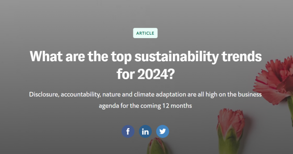 What are the top sustainability trends for 2024?